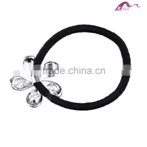 Top Quality Elegant Lasted Fashion Clean Flower Chunky Crystal Decorative Elastic Hair Rubber Band For Girls Pony Tail Hair Rope thumbnail-3