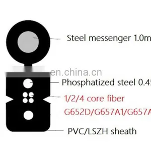 GJXH GJXCH 1,2,4,6,8,12 Cores FTTH Flat Indoor/outdoor Fiber Optic Cable Drop Cable thumbnail-3