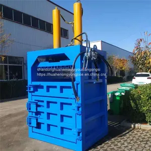 Small Tonnage Vertical Hydraulic Woven Bag Compressor Household Waste Strapping Machine Plastic Bottle Old Clothes Baler thumbnail-1