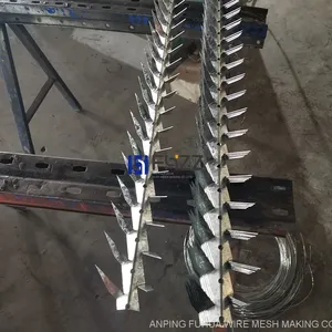 Double Claw Galvanized Anti Climb Steel Spikes Installed at Corners of Walls and Fences thumbnail-5