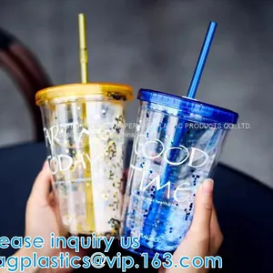 PLA Plastic Cup PET Plastic Cup PP Plastic Cup PS Top Snack Cup Straw,Food Takeout Plastic Box Salad Plastic Bowl Pulp Food Cup thumbnail-1