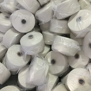 Good Selling Ne6/1 Nm10/1 Raw White Recycled Cotton Blended Yarn Knitting Glove Yarn thumbnail-1