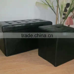Colorful Leather Storage Ottoman Folding Stool thumbnail-4