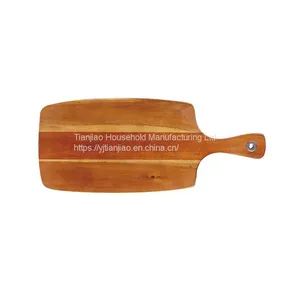 Acacia Wood Serving Board Rectangle Shape Cutting Board With Paddle Handle Large Tray Wooden Chopping Block thumbnail-2