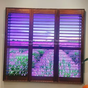 Custom Shaped Shutter Arch Timber Louvers Plantation Shutters Basswood Windows Wood Shutters Wooden Interior Decorations thumbnail-3