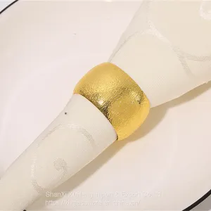 Metal Round Luxury Gold Napkin Rings For Wedding and Dinner Table Party thumbnail-5
