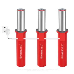 UPARK Electric Hydraulic Stainless Steel Bollard Price 219mm Remote Control Barrier LED Light Heavy Duty Bollards thumbnail-2