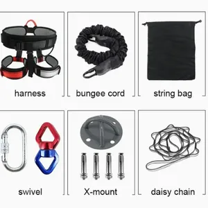 Aerial Yoga Cord Pilates Elastic Suspension Sling Trainer Bungee Pull Rope thumbnail-5