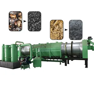 Energy Saving Continuous Rice Husk Carbonization Equipment Nut Shell Carbonization Machine Biomass Charcoal Line EPC thumbnail-1