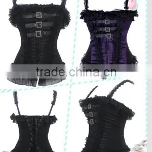 Corset Burlesque Boned Laced Basques Corsets Tutu Fancy Dress Sexy Costume Satin thumbnail-1