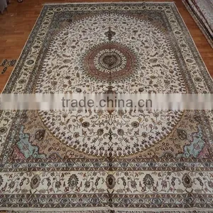 8x10 ft Hot Sale Room Decor Medallion Round Silk Carpets thumbnail-5