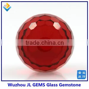 Synthetic Faceted Ball Orange Glass Gemstone Beads For Sale Online thumbnail-1