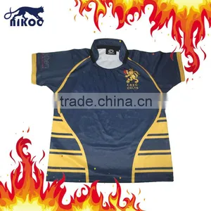 100% Polyester Cool Dry Sublimated Printing Men's Rugby Football Jerseys thumbnail-1