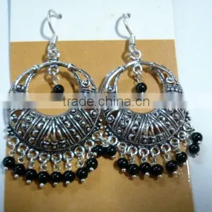 Black Onyx Gemstone Earrings thumbnail-1