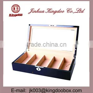 Jinhua Supplier Rectangular Wooden Handmade PU Leather Sunglasses Box With Window thumbnail-1