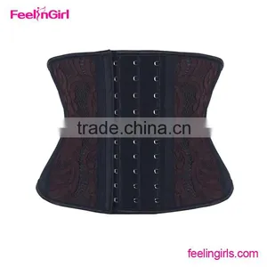 Steel Boned Lace Latex Tummy Slim Waist Shaper Corset thumbnail-1