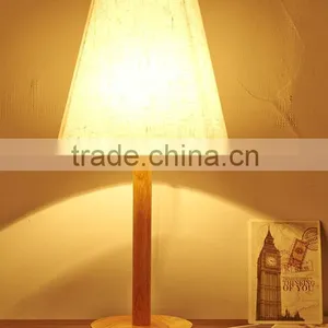 Wood Base Table Lamp With Flower Fabric Lamp Shade Gift Lamp Home Decor thumbnail-1