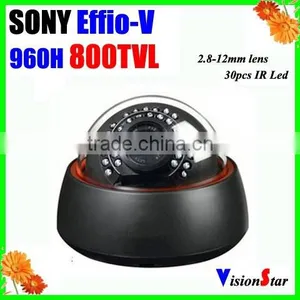 Plastic Sony Effio-V 800tvl 960h Ccd 30pcs ir Leds Manual Zoom Lens 2.8-12mm Dome ir Security Camera thumbnail-1