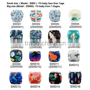 2016 Alva Newest Amazing Swimming Diapers Position Prinrted Reusable and Washable Cloth Baby Swim Diapers Made in China thumbnail-1