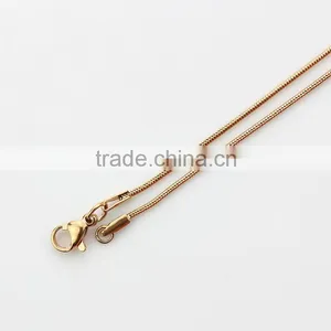 Low Price 50cm Rose Gold Color Snake Chain 316 Stainless Steel Floating Locket Chain thumbnail-1