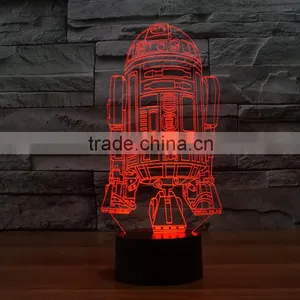Warship 3D Illusion Led Night Light Projection Baby Bedside Table Desk Lamp USB LED Electronic Gadget Decorative Lighting thumbnail-1