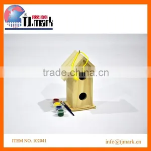 Small Wooden Bird House DIY With 4 Colors thumbnail-1