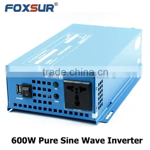 New Products! Foxsur 600W High-efficiency 12V 24V 48V DC to 110V 230V AC Pure Sine Wave Inverter Home Use thumbnail-1