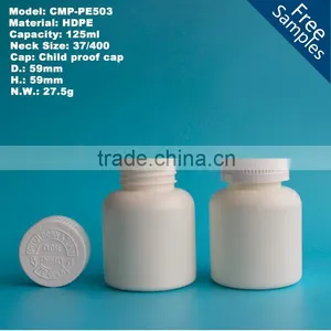 Factory Direct Sale Plastic White Pill Bottle on Sale 125ml thumbnail-1