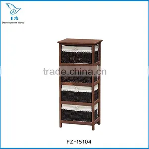 Wooden Storage Cabinet With Rattan/Wicker Drawer Quality Choice thumbnail-4