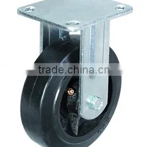 Rigid Black Rubber on Cast Iron Caster thumbnail-1