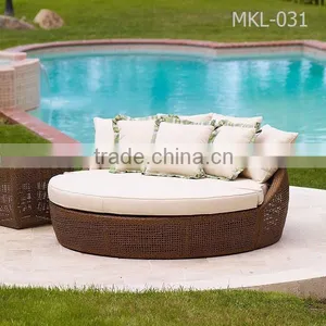 Poly Rattan Sun Lounger Outdoor Wicker Furniture thumbnail-1