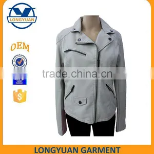Ladies Fashion European Style Newest Design pu Leather Jacket for Woman 2016 thumbnail-1