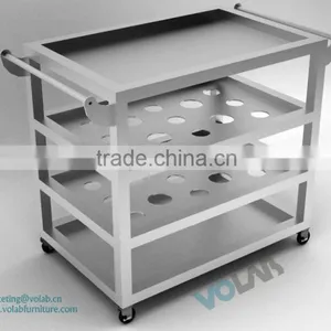 Hospital Steel Medical Trolley Cart Hotel Room Serve 4 Tiers Trolley thumbnail-1