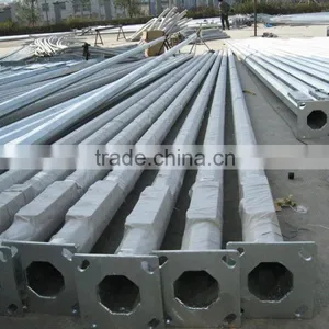 Hot Dip Galvanized Bolt and Nut Solar Street Lighting Pole Price Street Light Pole thumbnail-1