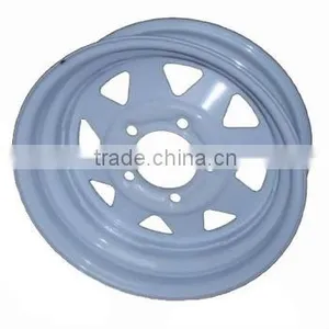 Eight Spoke White Trailer Wheel thumbnail-1