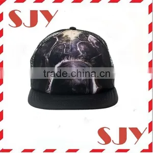 Sublimation Print Black Trucker Snapback Hat Cap thumbnail-1
