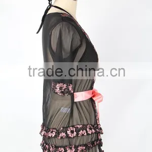 Hot Selling Flower Fashion Babydoll Ladies Night Dress Sex thumbnail-4