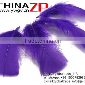 CHINAZP Wholesale Pretty Plumage Bulk Dyed Purple Turkey Fluff Flat T-Base Body Feathers for Parties thumbnail-2