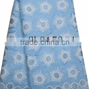 African Organza Lace With Sequins Embroidery CL8153-4blue thumbnail-1