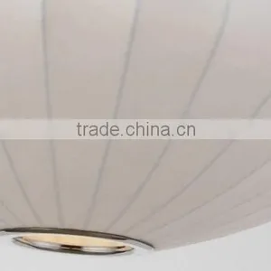 Lantern Style Fabric Shade Simple White Pendant Lamp thumbnail-4