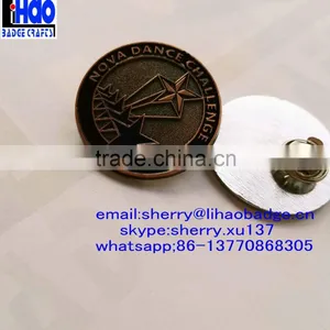 2016 Soft Enamel Metal Lapel Pin Badge,copper Plated Sandblasted Lapel Pin thumbnail-3