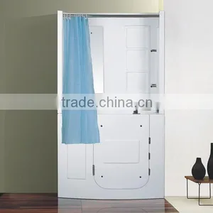 Acrylic Walk in Bathtub With Shower and Backboard thumbnail-1