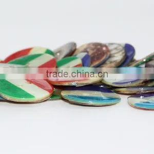 Fancy High Quality Flag Print Colorful Japanese Agoya Shell Button thumbnail-3