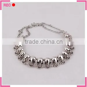 Cheap Bead Necklaces Skull Shaped, for Halloween Imitate Silver Plated Necklace thumbnail-1