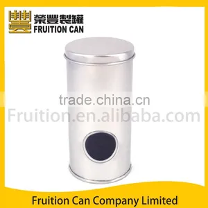Small Round Tea Spices Tin Container With Round Clear WIndow thumbnail-1