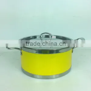 10pcs Non-Stick Cookware Set Camping Double Handle Cookware Set Of Colorful Stainless Steel Pot thumbnail-2