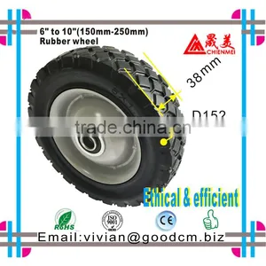 Steel Wheel /Roue en Metal/ Ruled Rubber Lawnmower Lawn Push Mower Wheel 6+ Inch Diameter thumbnail-5