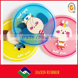 Wholesale Multicolor Round Shaped Cartoon Logo Transparent Cup Glass Mat thumbnail-1