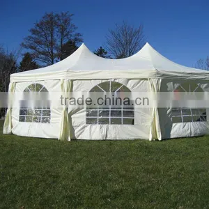 Outdoor Heavy Duty Large White Polyester Gazebo Canopy Tent With Double Peak thumbnail-1
