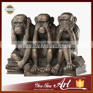 Garden Decorative Statue Bronze Monkey Statues on Beach thumbnail-6